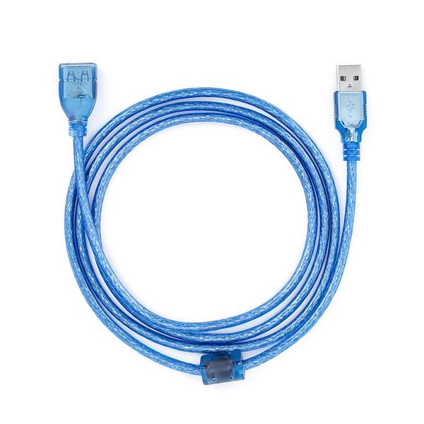 USB 2.0 Transparent Blue Male-to-Female Extension Cable 10M