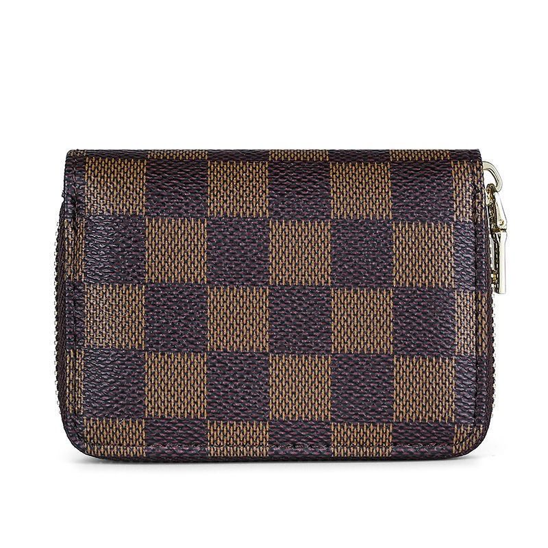 Pockets Slim Checkered Wallet for Women 18-Card and 2 Coin Slot