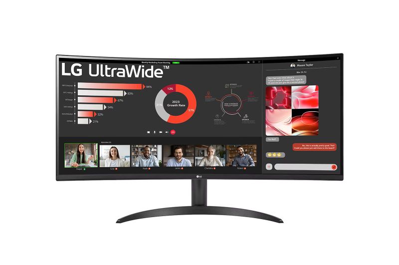 LG UltraWide Curved 34" QHD Monitor with FreeSync- 34WR50QC