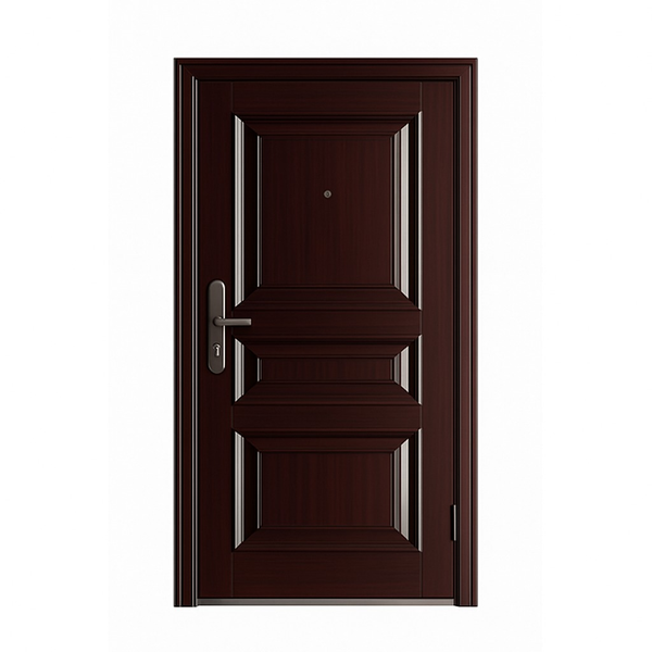 ZYS Heavy Duty 3-Panel Steel Door with Lockset-Right