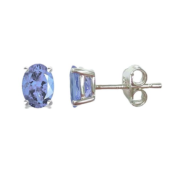Genuine Tanzanite Oval Stud Earring 1.25ct - 925 Sterling Silver for Women