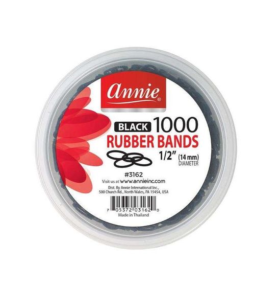 Annie Rubber Bands 1000Ct Black - 4 Containers