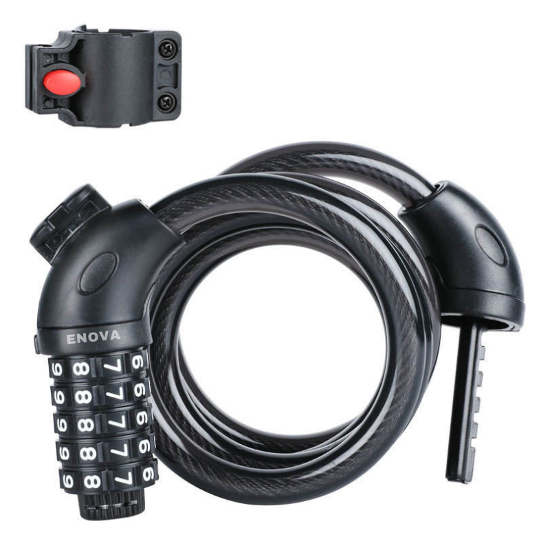 Enova Bike Lock Cable High Security 5 Digit Resettable Combination Lock