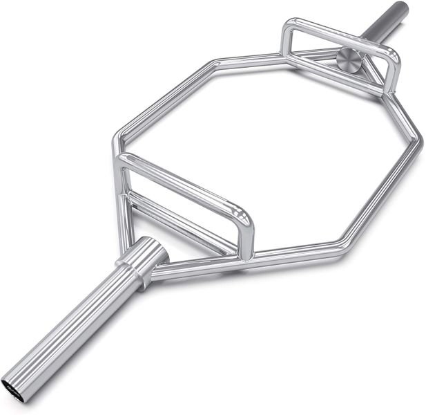 Flexi Muscles - Chrome Hex Barbell Trap Bar for Deadlifting (1.42 m).