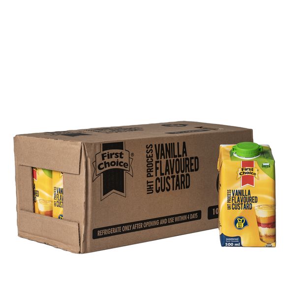 First Choice Vanilla Flavoured Custard - 1 x 10 pack (500ml)