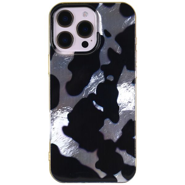 Glossy Black &amp; Grey Camouflage Pattern Phone Case - Compatible with iPhone 15