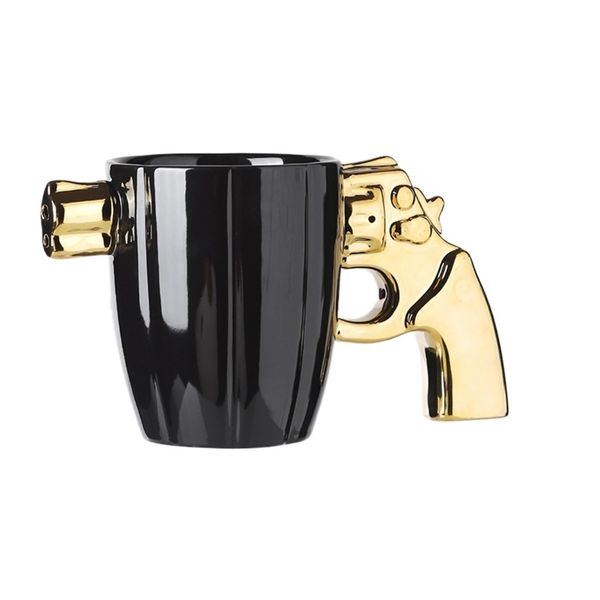 330ml Ceramic Revolver Handle Mug for Coffee/Beer - Cool Novelty Gift