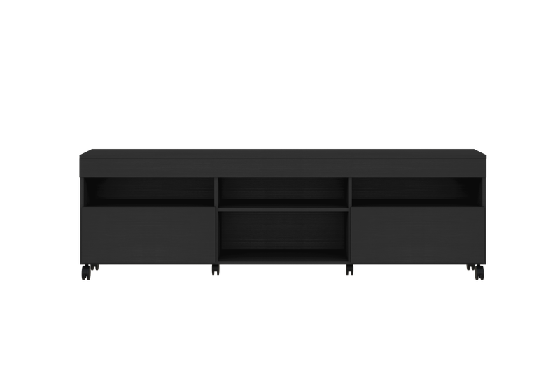 Rack Paris 2 Doors Tv 65' Black + Casters image