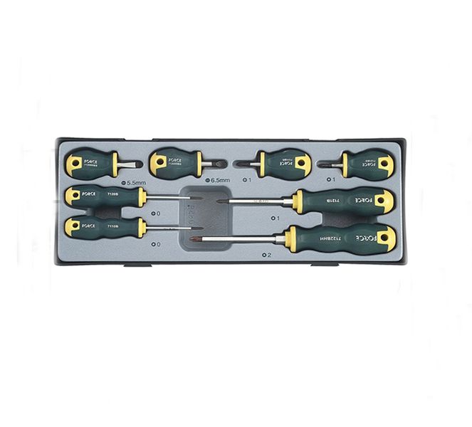 Force - 8 Piece - Screwdriver Set Antislip - 2Xslot;2Xphil;4Xpoz - 2 Pack