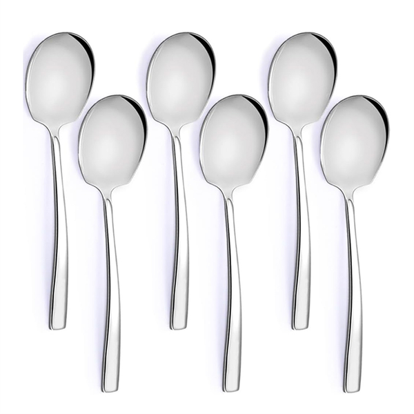 6pcs Large Serving Spoons Set Stainless Steel 9.14 Inch Big Serving Utensil