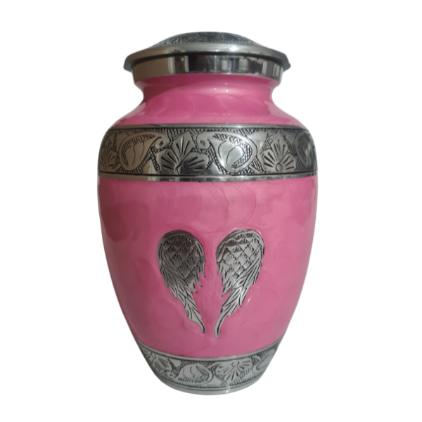 Angel Wing Design Aluminium Memorial Cremation Urn For Ashes