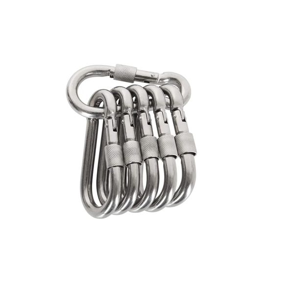 Heavy Duty Snap Hook Carabiner with Screw Lock - 50mm - 6 Piece