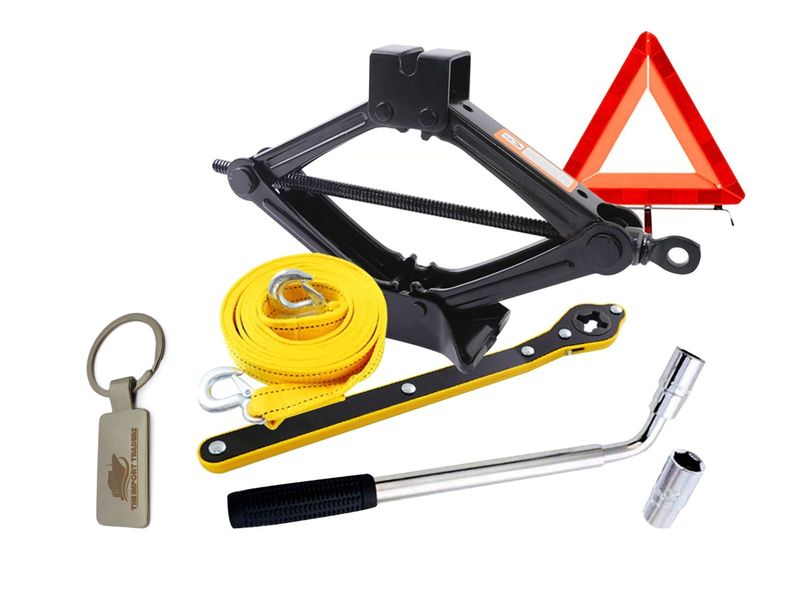 2.5 Ton Car Jack Towing Rope Saftey Emergency Set With TIT Keychain