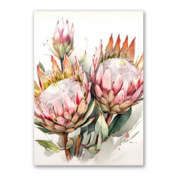 Light Painted Protea Canvas Floral Wall Art