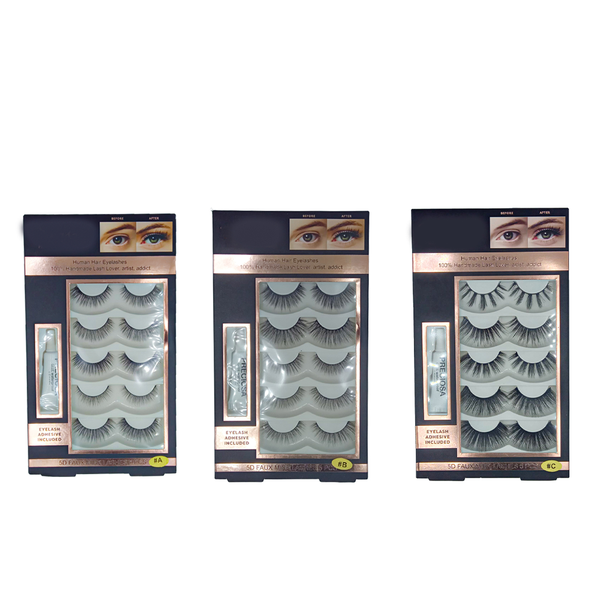 5D Faux Mink EyeLashes 5 Pieces # Set of 3