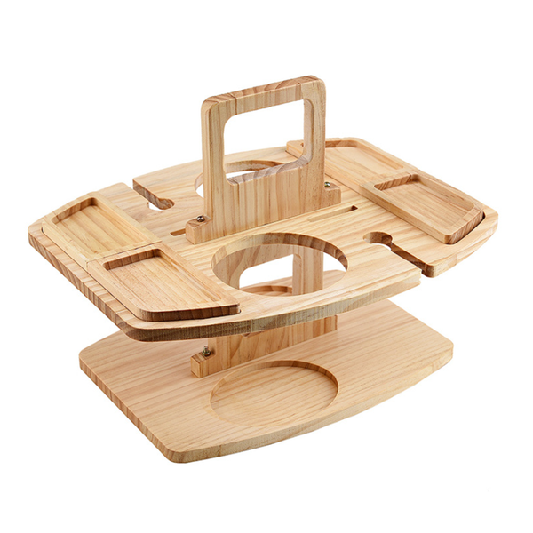 Portable Wooden Outdoor Picnic Wine Table