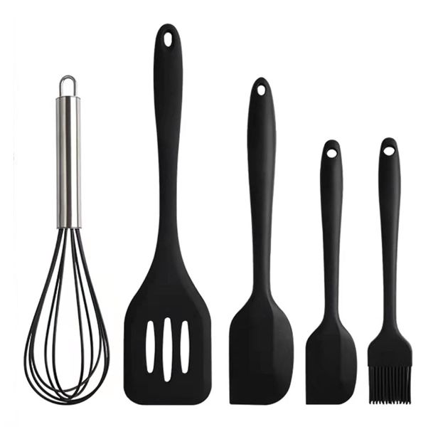 Silicone Rubber Spatula Set for Baking, Cooking and Mixing Set of 5