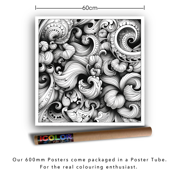 iColor Large Colouring Poster WHIMSICAL WAVES