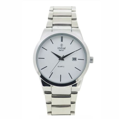 White metal sales strap watch