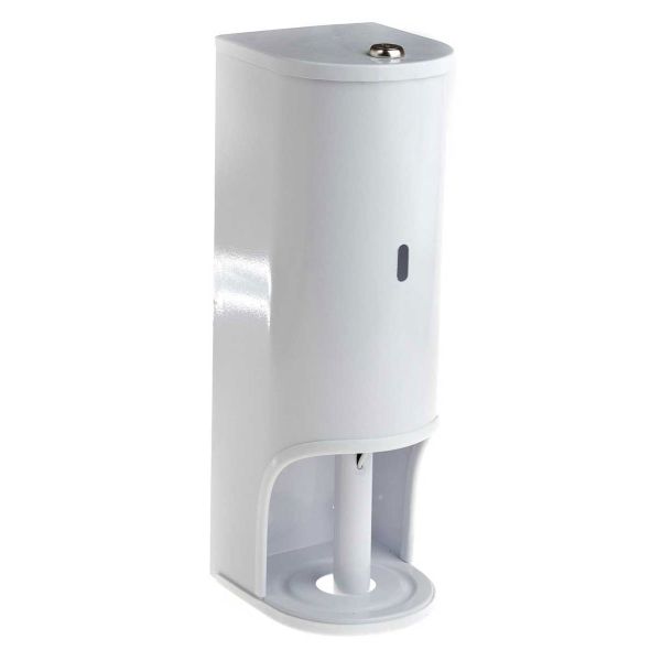 Toilet Roll Holder -3 Tier Lockable &amp; Refillable - Wall Mounted Unit - Whit