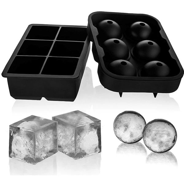 Ice Cube Trays Ice Sphere Molds Set with Lid &amp;Funnel BPA Free Ice Tray Mold