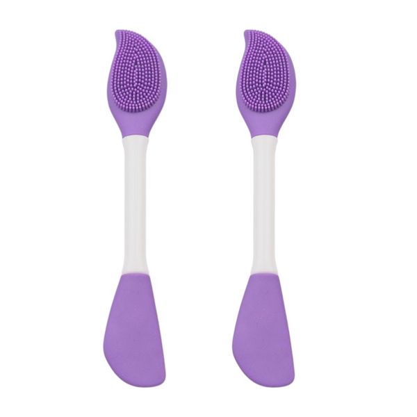 Pack Of 2 Double-Head Silicone Facial Cleansing Brushes