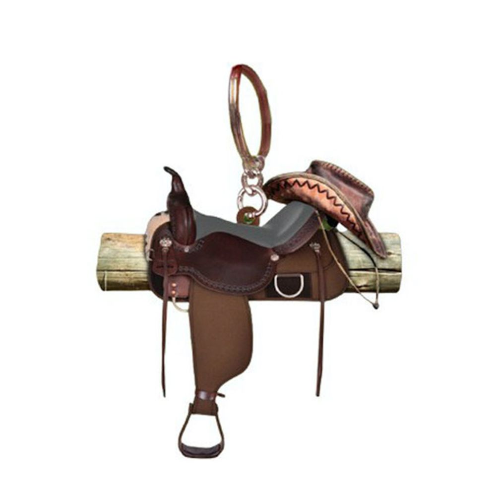 Gift Multifunctional Western Style Horse Riding Cowboy Saddle Keyring 4