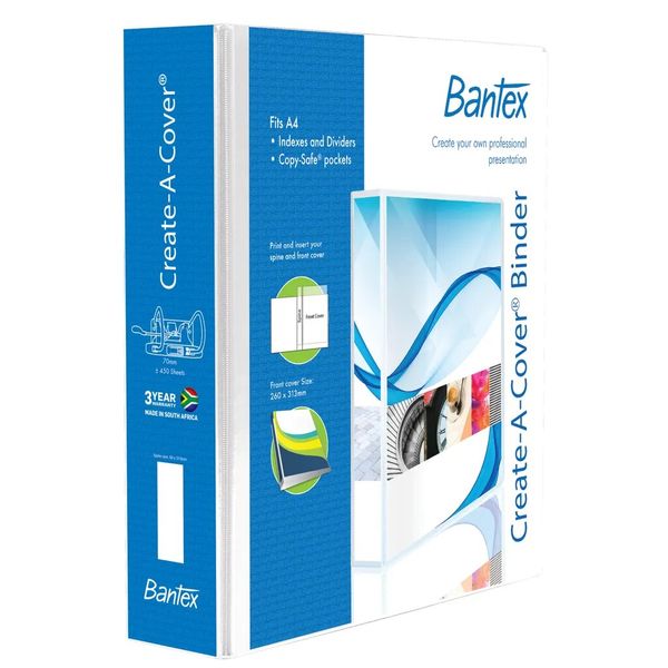 Bantex PVC create-a-cover 2D ring binder A4 40mm