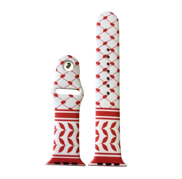 Keffiyeh Inspired Silicone Compatible With Apple Watch Strap Band 42/44/45/46/49mm