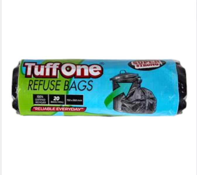 Tuff One - 20 Piece Refuse Black Bag (750x950mm) x 3