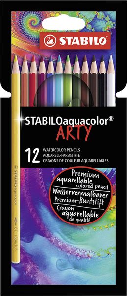 STABILO Arty Aquacolor Colour Pencils - Asst Box 12's