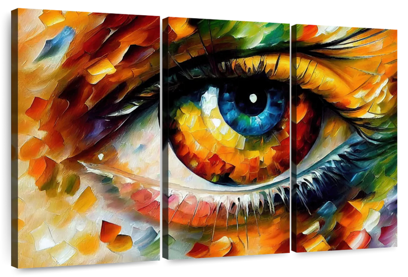 Canvas Art - Eye 3 Piece Abstract Painting Canvas Wall Art Decor