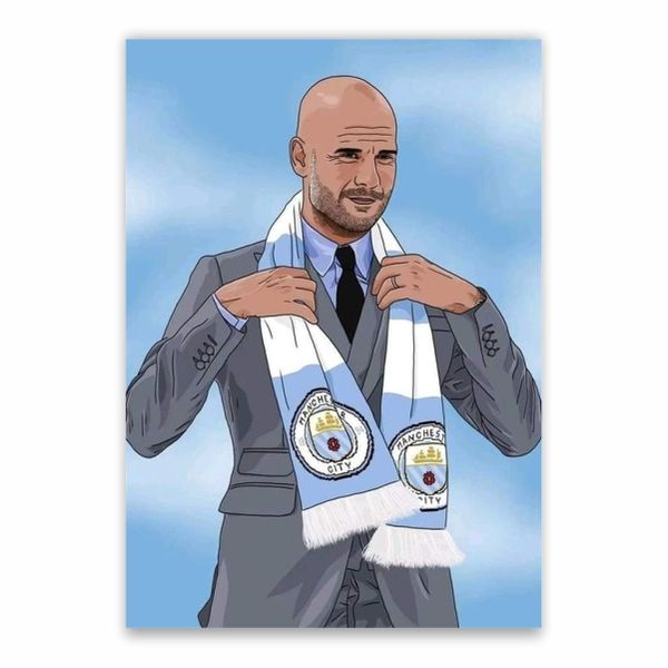 Pep Guardiola Man City Poster - A1