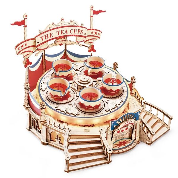 Robotime Tilt-A-Whirl DIY Music Box 3D Wooden Puzzle - 280pcs