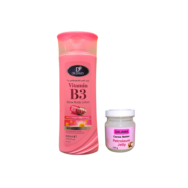 Vitamin B3 Glow Body Lotion &amp; Salama Petroleum Jelly For a Glowing Skin