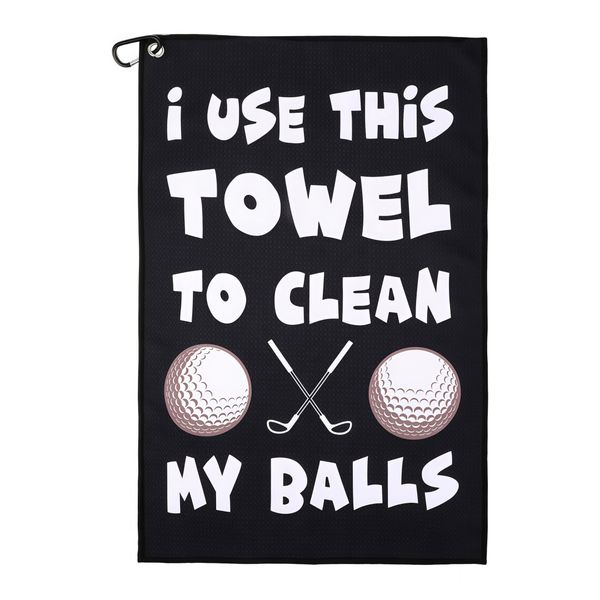 Microfiber Golf Towel With Clip, Funny Cleaning Cloth For Balls &amp; Clubs