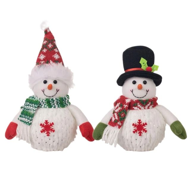 Light Up Christmas Snowman Plush - Set of 2