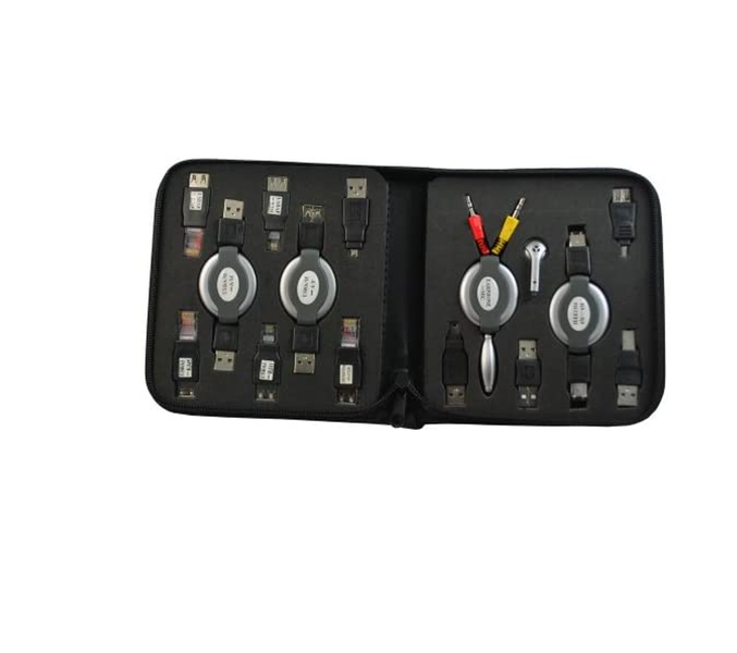 14 pc Travel Easy Cable Bag w/ USB &amp; Audio Kit