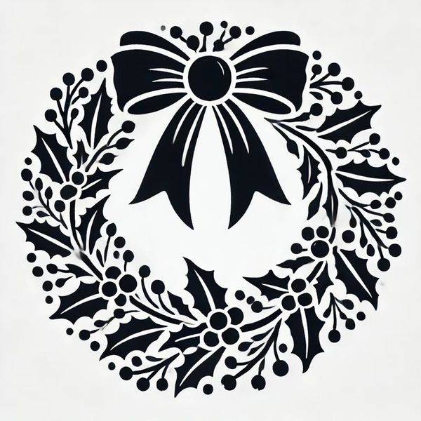 Beautiful Christmas Wreath stencil 40cm