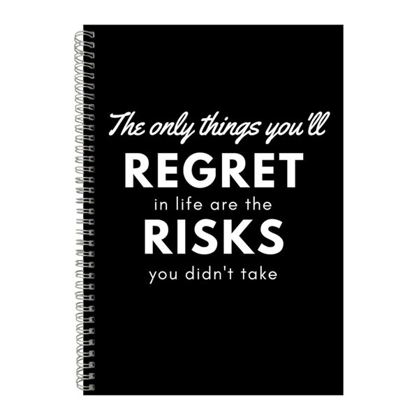 Risk A4 Notebook Spiral Lined Motivational Sayings Graphic Notepad Gift 224