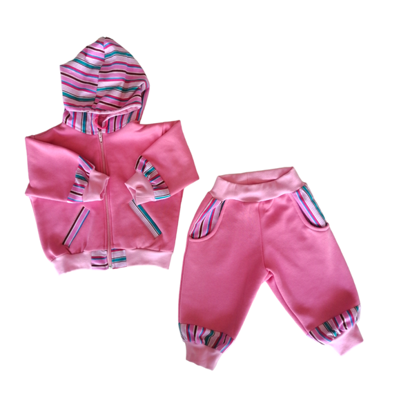 Little Leila - Pink and striped tracksuit