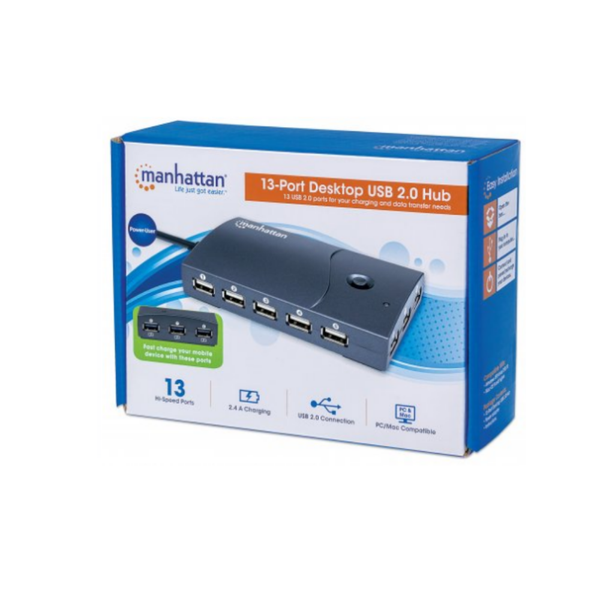 Manhattan Hi-Speed 13-Port Desktop USB Hub - 13 Ports