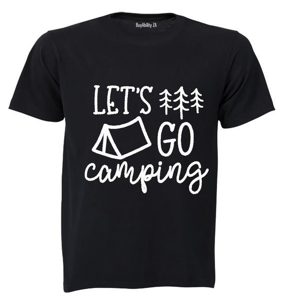 Let's Go Camping - Kids T-Shirt - Black