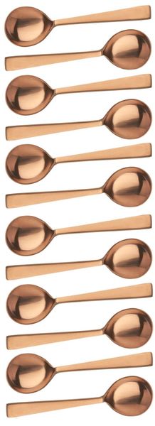 Soup Spoon 12pc Square Handle Colours Stainless Steel