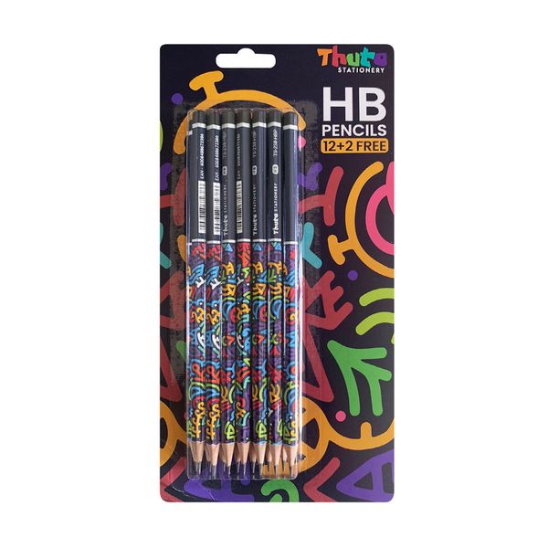 Thuto HB Pencils 12 + 2 PCs - Classic Edition