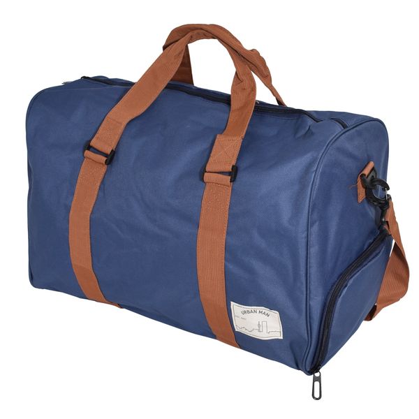 Urban Man Flex Canvas Weekender - Navy &amp; Tan