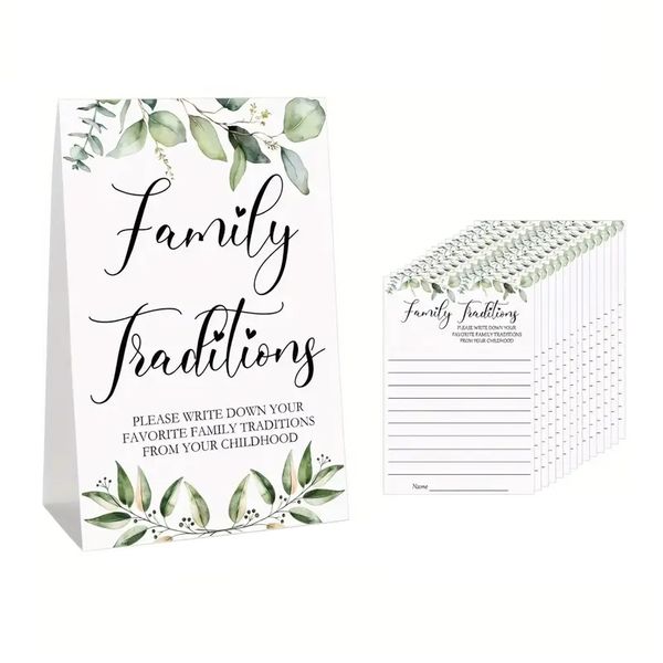 Family Traditions Baby Shower Game Cards - 50 Cards