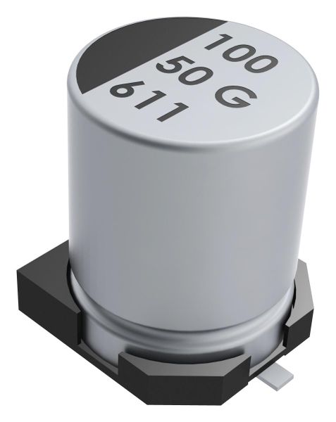 Kemet (EDK107M016A9GAA) SMD Aluminium Electrolytic Capacitor, 100 µF, 16 V