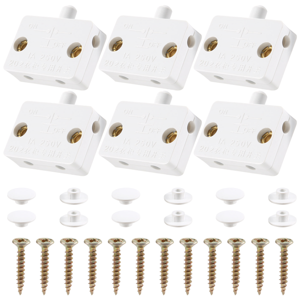 6Pcs Door Led Switch For Closet Light Electrical Lamp Switches Black