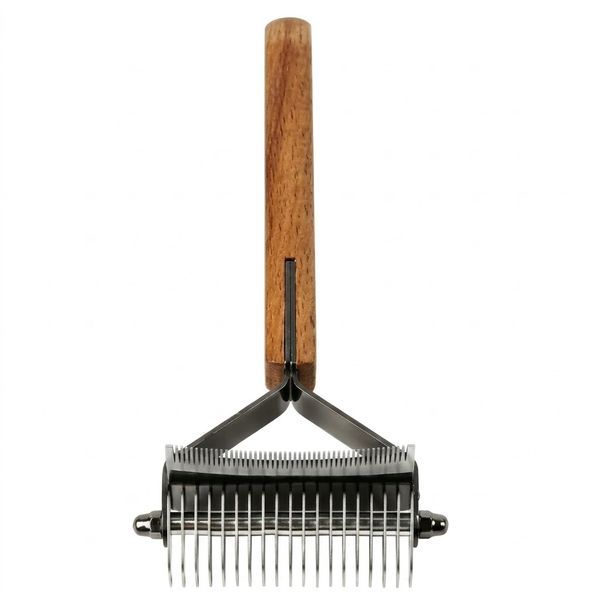 Double-Sided Cat Dematting Rake Long Hair Undercoat Brush